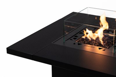 MF - Table haute foyer exterieur a gaz Square Table High jusqua 10 kW type bar