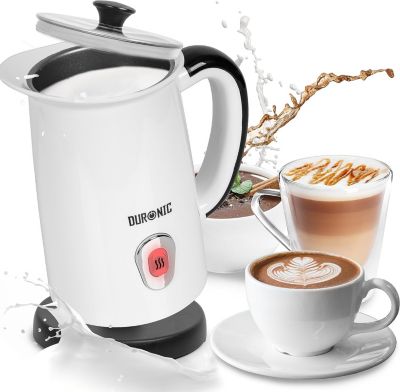 MF130 Mousseur à lait électrique 550W Mousse chaude ou froide Lait chaud Pot en inox Capacité 240 ml Café latte Duronic