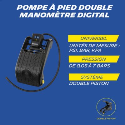 MICHELIN Pompe a Pied Double piston Manometre