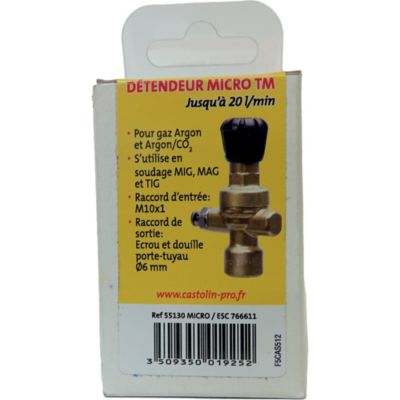 Micro détendeur gaz de soudage pour bouteille de gaz non rechargeable Castolin