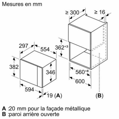 Micro-onde encastrable - BOSCH SER4 - BFL523MW1F - Blanc - 59,4 x 31,7 x 38,2 cm