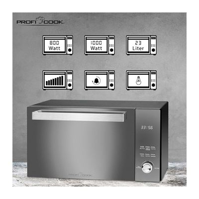 Micro-ondes avec gril 23L 1000W Proficook PC-MWG 1204 Noir