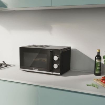 Micro-ondes CANDY Moderna CMW20TNMB 700 W 20L Noir - Fonction Décongélation - Plateau Tournant en Verre - 6 Niveaux de Puissance