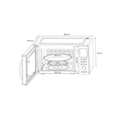 Micro-ondes combiné - CONTINENTAL EDISON - CEMO25SG13S3 - Silver - 25 L - Porte Miroir - 900 W - Grill 1000 W - Convection 1000