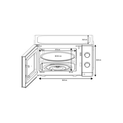 Micro-ondes - OCEANIC - OCEAMO20B12 - 20L - noir - Monofonction