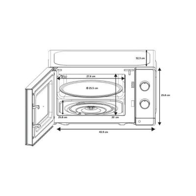 Micro-ondes - OCEANIC - OCEAMO20B12 - 20L - noir - Monofonction