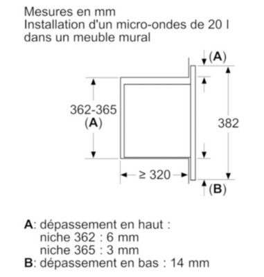 Micro-ondes solo 20l 800w encastrable noir Siemens BF523LMB3 iq300