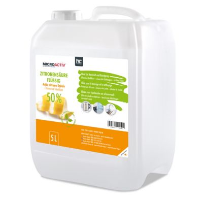 Microactiv Acide Citrique Liquide 50% Détartrant Polyvalent 1 x 5 L,  Et Économique