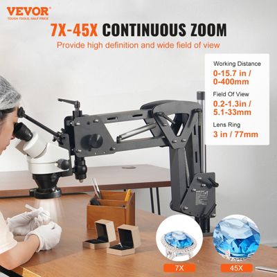Microscope multidirectionnel 7X-45X, support ressort, support incruste ...