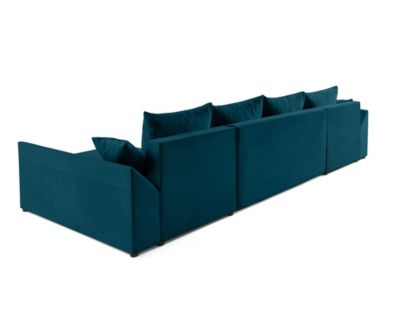 Mike - canapé panoramique en U - 7 places - convertible - avec coffre - en velours - Best Mobilier