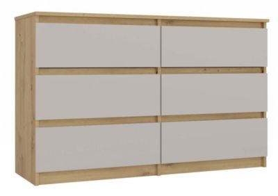 MILAN - Commode de chambre large 6 tiroirs - 30x120x77cm - Meuble de rangement - Artisan et Cachemire