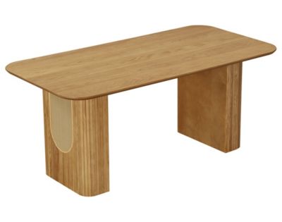 Milazzo - table à manger - bois plaqué chêne et cannage - 180 cm - Lisa Design