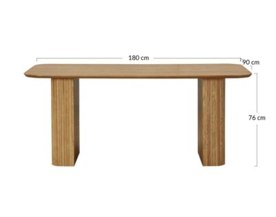 Milazzo - table à manger - bois plaqué chêne et cannage - 180 cm - Lisa Design