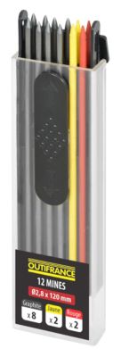 Mine graphite et couleur Outifrance vendue par 12 pièces