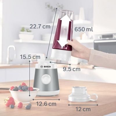 Mini Blender Bosch - Bol mixeur 0,8 L - 4 lames tranchantes inox