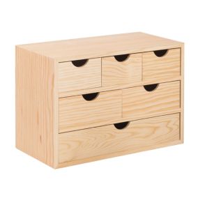 Mini bloc en bois avec six tiroirs 28x40x20cm