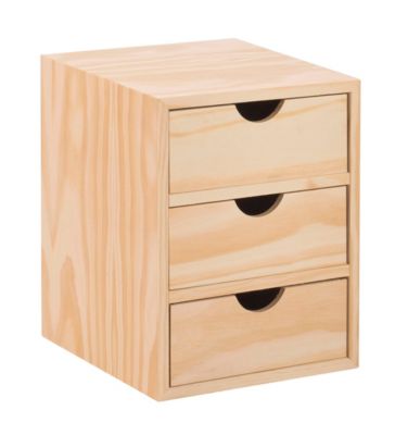 Mini bloc en bois avec trois tiroirs 28x21x20cm