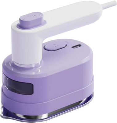 Mini fer à vapeur pliable blanc-violet 1000 W pour voyage