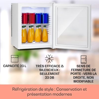 Mini Frigo de Chambre 23L - Porte en Verre - Etagères Réglables