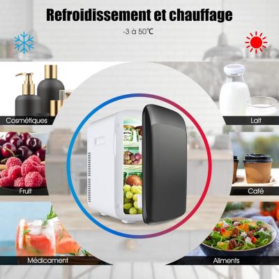 Mini Frigo Refroidisseur et Réchauffeur Thermoélectrique Réfrigérateur Portable avec Affichage de Température 38x33x27CM, Noir