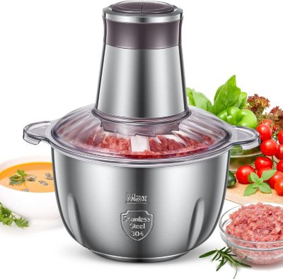 Mini Hachoir à Viande électrique 2.5L avec 4 Lames en Inox 350W gris