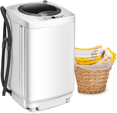 Mini Machine a Laver a Godet Unique Puissance de 240W Lave linge avec Panneau de Commande Multifonction