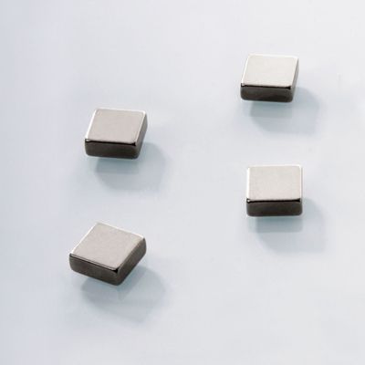 Mini-Magnets Neodym-Power - 4 Pièces & 5 Formes Aimant de blocs 10 x 10 x 4 mm, 4 pièces