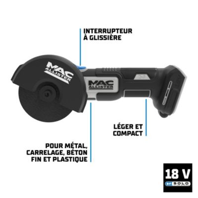 Mini meuleuse sans fil, 76mm 18V, Mac Allister Solo MCI1458GRD