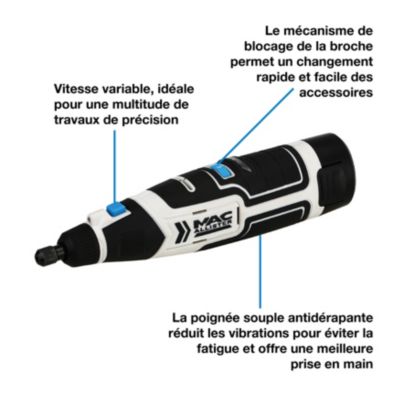 Mini outil Mac Allister KCF626-1 12V - 1x1.5Ah + 15 accessoires