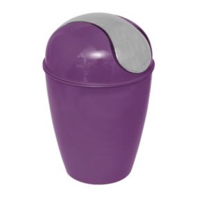 Mini-Poubelle de salle de bain 1.7L avec couvercle à bascule - Aubergine