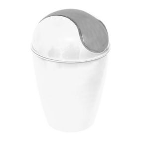 Mini-Poubelle de salle de bain 1.7L avec couvercle à bascule  - Blanc