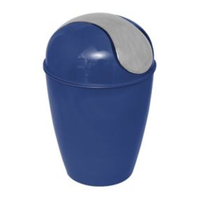 Mini-Poubelle de salle de bain 1.7L avec couvercle à bascule  - Bleu marine