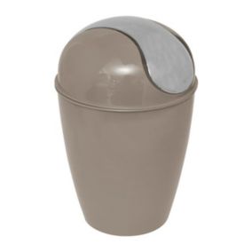 Mini-Poubelle de salle de bain 1.7L avec couvercle à bascule  - Taupe