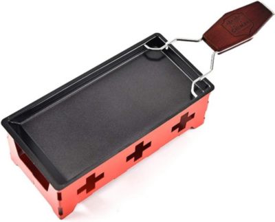 Mini Raclette Pliable Portable Rouge avec Spatule