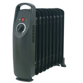 Mini radiateur à bain d'huile noir Thermostat mécanique Drexon