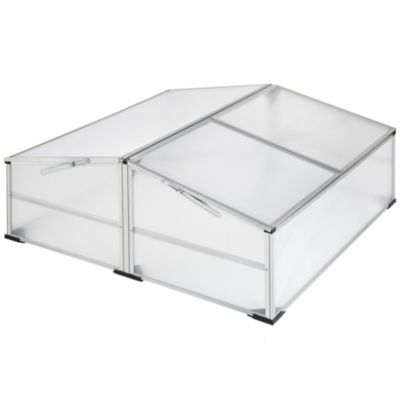 Mini serre en aluminium blanc transparent