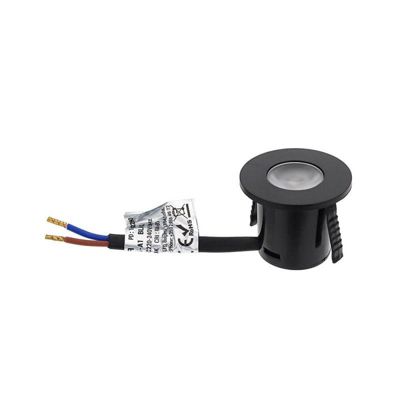 Mini Spot LED Encastrable 1W 90 degrés Rond Noir - Blanc Chaud 2300K - 3500K - SILAMP