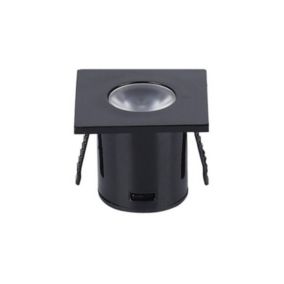 Mini Spot LED Encastrable 1W 90degrés carré Noir - Blanc Chaud 2300K - 3500K - SILAMP