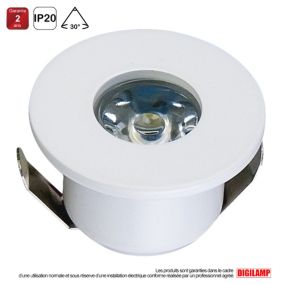 Mini spot LED encastrable 3W DC 12V 4000K Blanc neutre avec Osram Puce