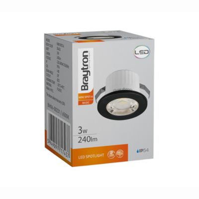 Mini spot LED rond noir 3W 3000K IP54