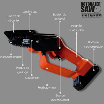 Mini tronçonneuse électrique - Trickblade pro - Rotorazer Mini Chainsaw - VENTEO