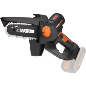 Mini Tronçonneuse Sans Fil 20V WG325E.9, Brushless, Guide 12 cm, Coupe 10 cm, Sécurisée, Sans Batterie/Chargeur