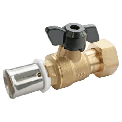 Mini vanne à sphère à sertir pour PER Ø16 - sortie femelle 15/21 (1/2")