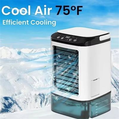 Mini ventilateur rafraîchisseur d'air portable à 3 vitesses  adapté aux chambres, bureaux, voitures et au camping en plein air