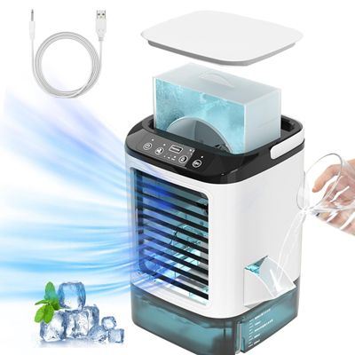 Mini ventilateur rafraîchisseur d'air portable à 3 vitesses  adapté aux chambres, bureaux, voitures et au camping en plein air