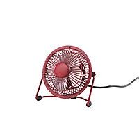 Mini ventilateur USB TX-401D-U rouge ø10 cm, 4W
