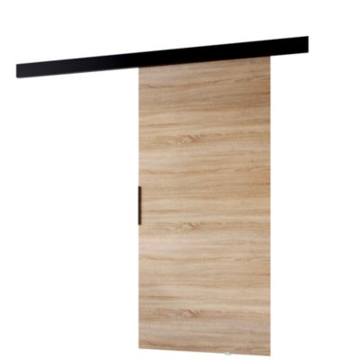 MINIO go for it, porte coulissante PRIM A 106 cm, Poignée noire, Chêne Sonoma / Noir