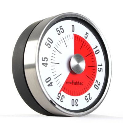 Minuteur cuisine mécanique magnétique FISHTEC zone rouge alarme 60 minutes