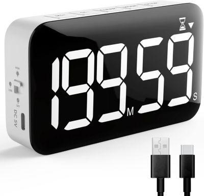 Minuteur de Cuisine numérique Rechargeable - Chronomètre magnétique, luminosité et Volume réglables