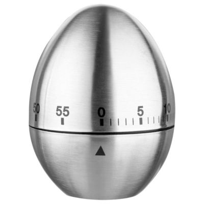 Minuteur Inox "oeuf" 8cm Argent